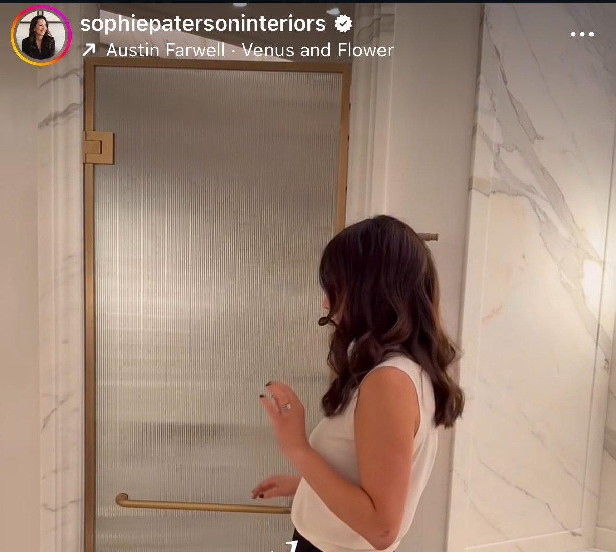 WC compartment fluted glass door